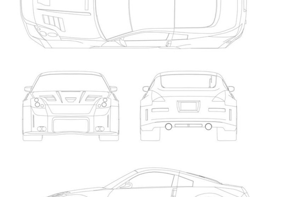 Nissan Fairlady Z33 350Z Veilside (Ниссан ФЭирладy З33 350З Веилсайд) - чертежи (рисунки) автомобиля